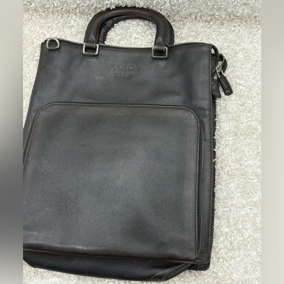 Prada Aged Saffiano Leather Vertical Briefcase Bag - Picture 5 of 16